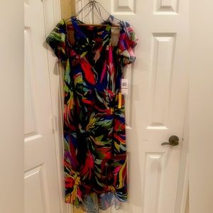 Tropical 🌴 print cold shoulder dress - NWT
